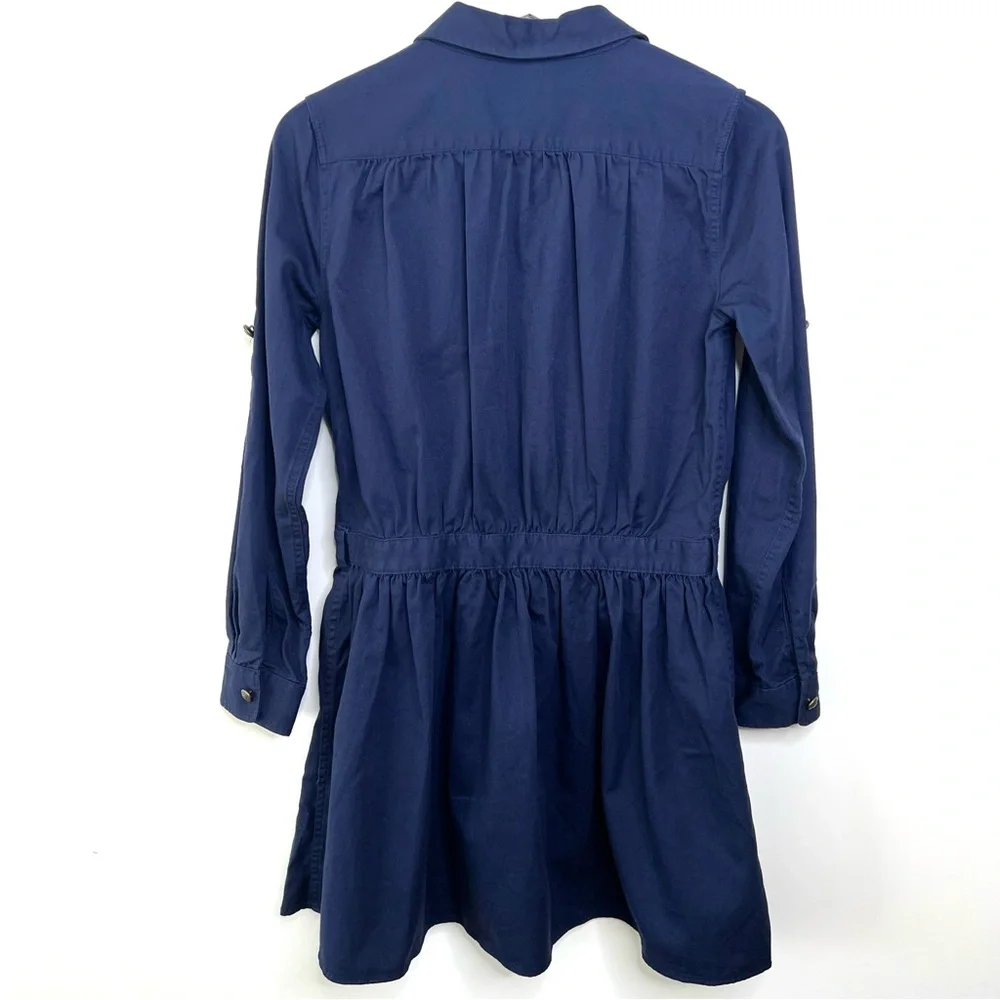 Ralph Lauren Navy Button Front Shirt Dress Dize 16